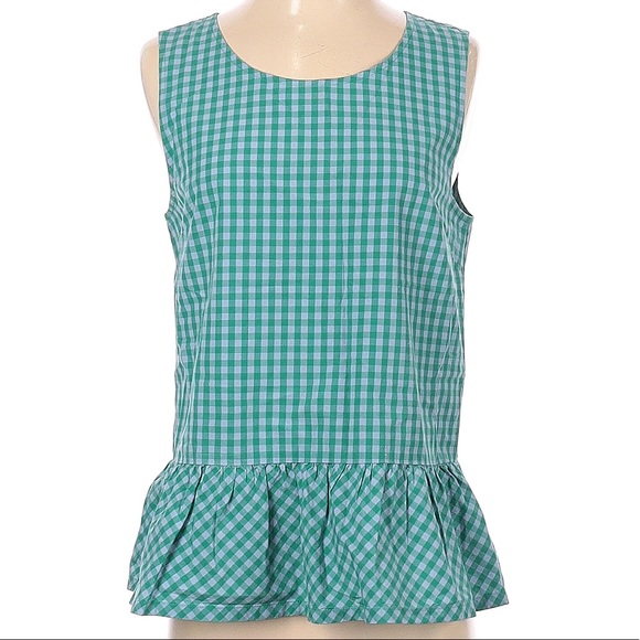 J. CREW FACTORY Gingham Printed Sleeveless Peplum - Picture 3 of 5
